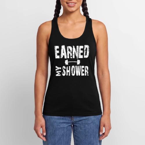 EARNED MY SHOWER DUMBBELL - Women’s Performance Racerback Tank Top