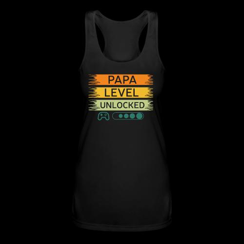 Papa Level Unlocked! - Women’s Performance Racerback Tank Top