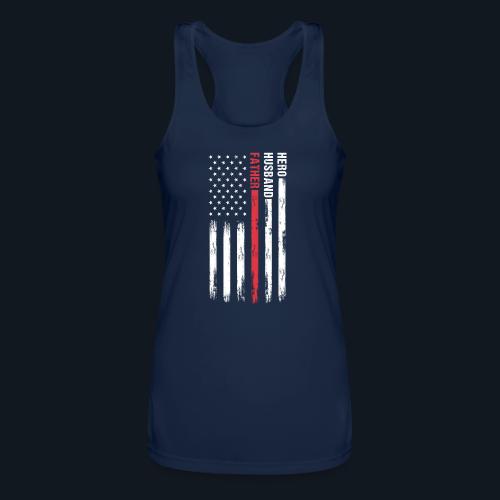 American Best Dad Hero Husband Father - Women’s Performance Racerback Tank Top