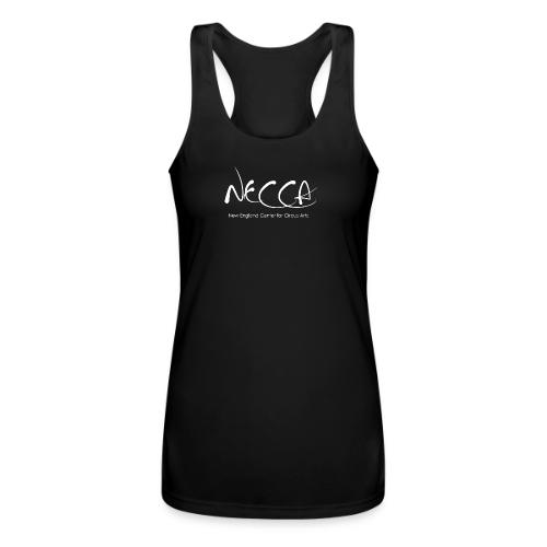 White NECCA Logo - Women’s Performance Racerback Tank Top