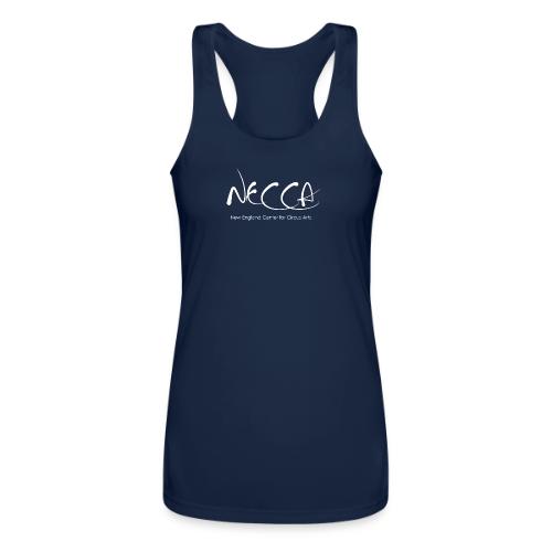 White NECCA Logo - Women’s Performance Racerback Tank Top