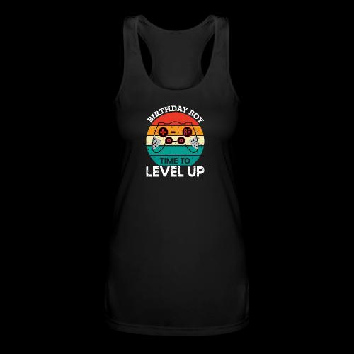 Birthday Boy: Time to Level Up! - Women’s Performance Racerback Tank Top