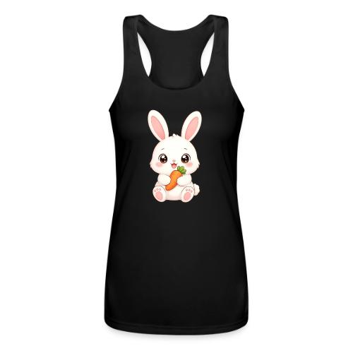 Cute Bunny Rabbit Holding Carrot – Kawaii Easter - Women’s Performance Racerback Tank Top