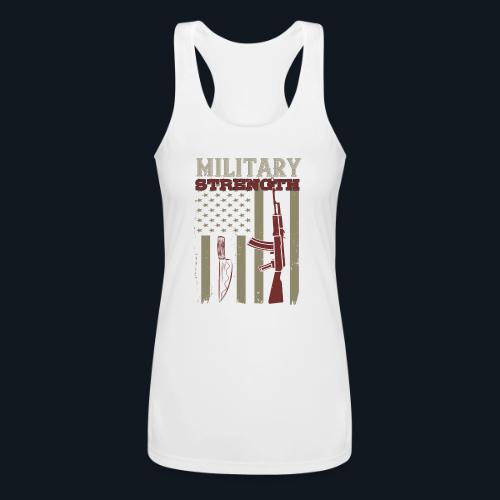 Military Strength - Women’s Performance Racerback Tank Top