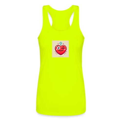 DALLE 2025 09 13 15 56 10 A winking heart sh - Women’s Performance Racerback Tank Top
