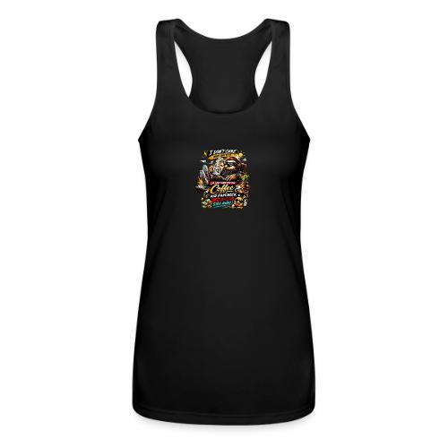 Just Here for Coffee and Paycheck - Women’s Performance Racerback Tank Top