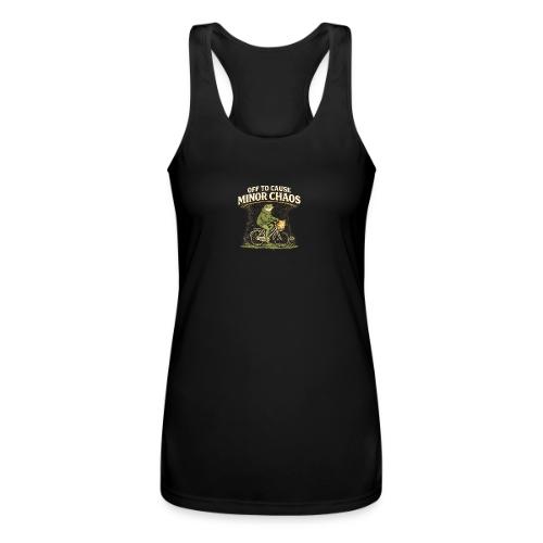 Minor Chaos Vintage Frog and Cat on Bicycle - Women’s Performance Racerback Tank Top