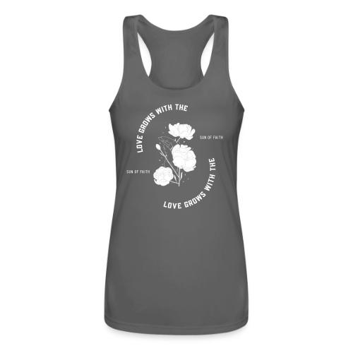 Love Grows With The Sun Of Faith - Women’s Performance Racerback Tank Top
