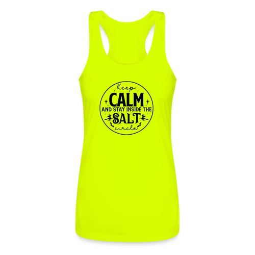 Keep calm and stay inside the salt circle - Women’s Performance Racerback Tank Top