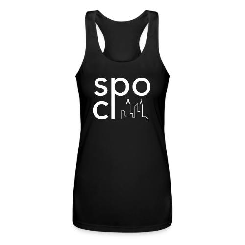DCOMmentaries SpoCi White - Women’s Performance Racerback Tank Top