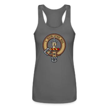 Clan Bell Crest - Women’s Performance Racerback Tank Top - charcoal - Front - AI Model Female 180 light (180cm)