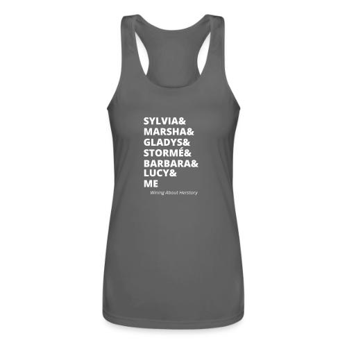 Queer Heroines & Me (White) - Women’s Performance Racerback Tank Top