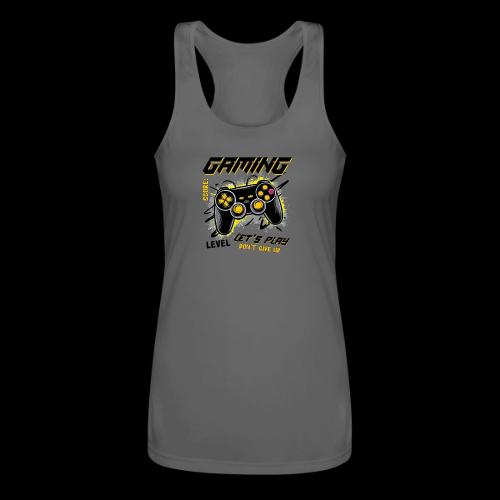 Gaming: Let's Play, Don't Give Up - Women’s Performance Racerback Tank Top