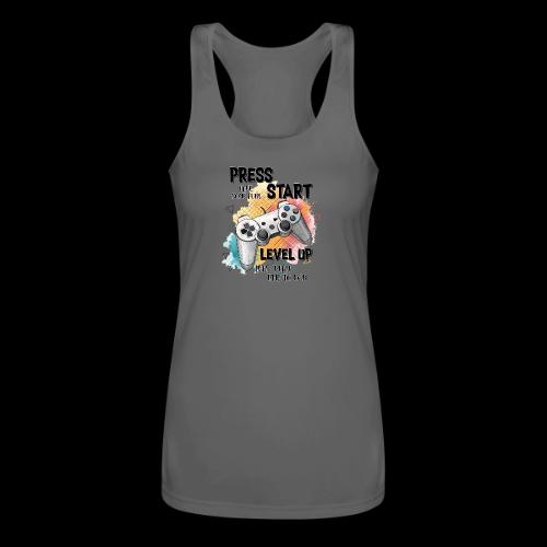 Press Start, Level Up - Women’s Performance Racerback Tank Top