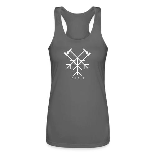 Pazij White Logo - Women’s Performance Racerback Tank Top