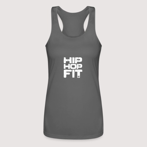 Hip-Hop Fit Logo (White distressed) - Women’s Performance Racerback Tank Top