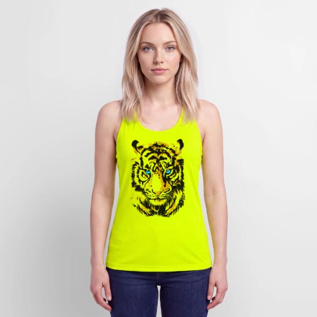 Yellow Tiger Head Portrait Drawing - Tiger Face