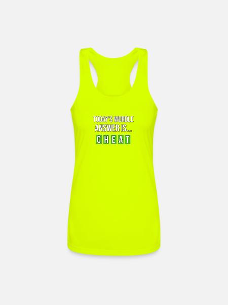 Daily Word Guess Cheat - Women’s Performance Racerback Tank Top - neon yellow
