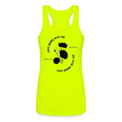 Love Grows With The Sun Of Faith - Women’s Performance Racerback Tank Top