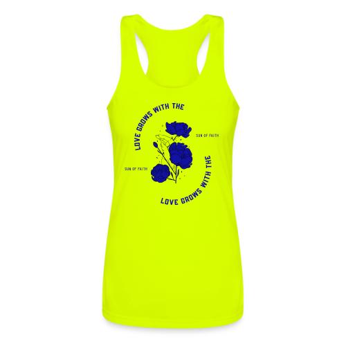 Love Grows With The Sun Of Faith - Women’s Performance Racerback Tank Top