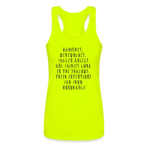 Vampires, werewolves, fallen angels and fairies lu - Women’s Performance Racerback Tank Top