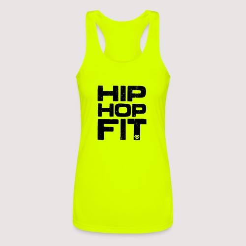 Hip-Hop Fit logo (Black distressed) - Women’s Performance Racerback Tank Top