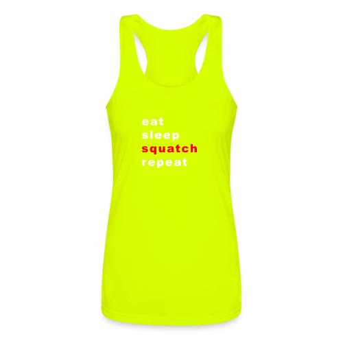 eat sleep squatch repeat - Women’s Performance Racerback Tank Top