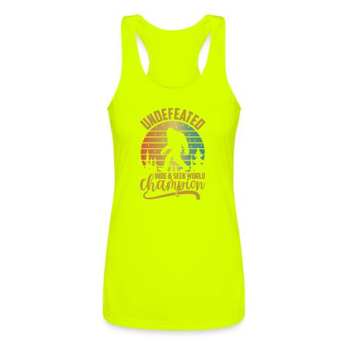 Undefeated Hide and Seek World Champ - Women’s Performance Racerback Tank Top