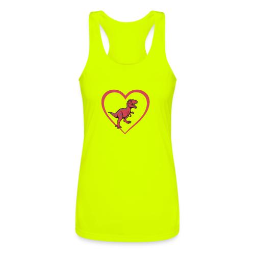 Colored Dinosaur Heart SVG, Valentine Dinosaur SVG - Women’s Performance Racerback Tank Top