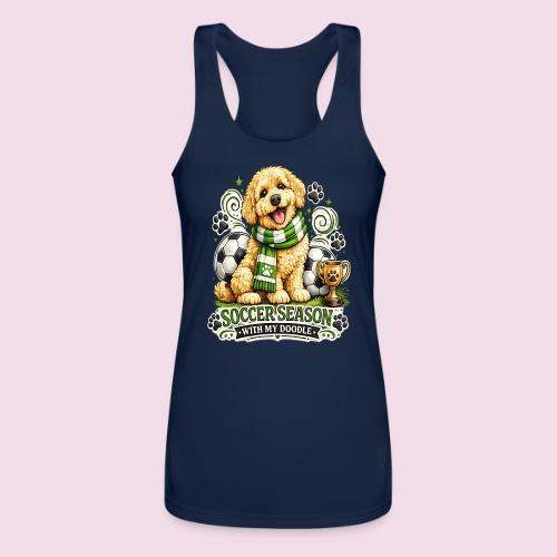 Soccer Season With My Doodle Goldendoodle Dog - Women’s Performance Racerback Tank Top