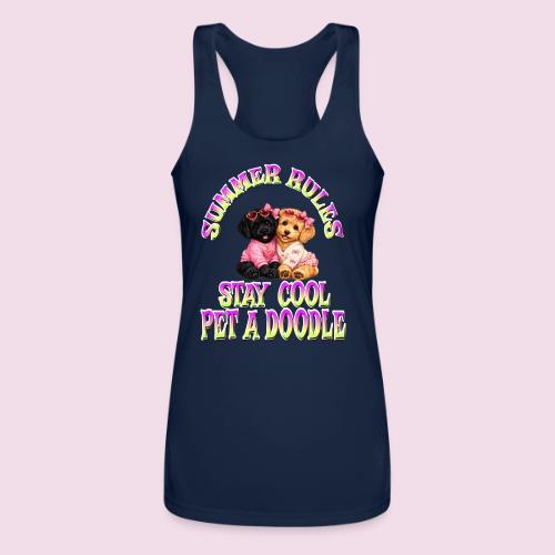 Summer Rules Stay Cool Pet A Doodle Cute Doodle - Women’s Performance Racerback Tank Top