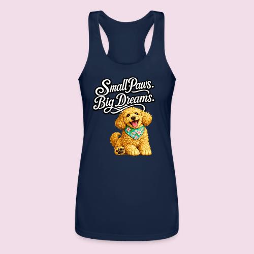 Small Paws Big Dreams Goldendoodle Puppy - Women’s Performance Racerback Tank Top