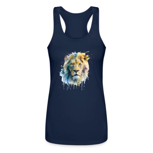 Splash-Art Lion Face - Women’s Performance Racerback Tank Top