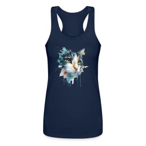 Watercolor cat face - Women’s Performance Racerback Tank Top