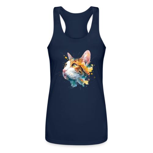 Cat: Feline Ink Burst - Women’s Performance Racerback Tank Top