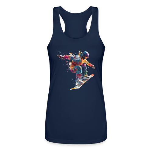 Snowboarding: Frozen Flight - Women’s Performance Racerback Tank Top