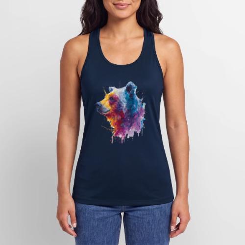 Watercolor Bear Portrait - Women’s Performance Racerback Tank Top
