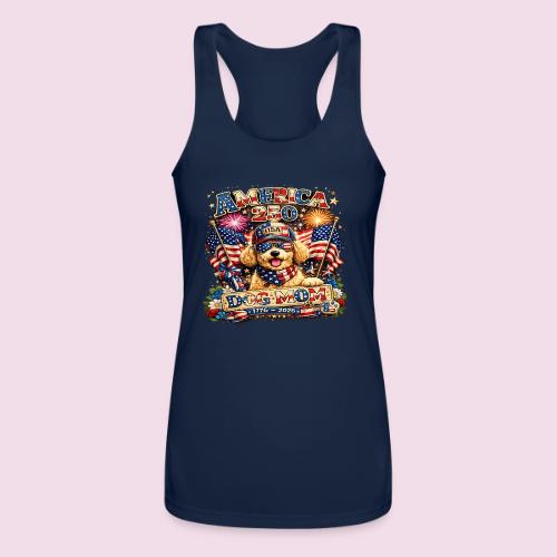 America 250 Dog Mom Patriotic Goldendoodle Shirt - Women’s Performance Racerback Tank Top
