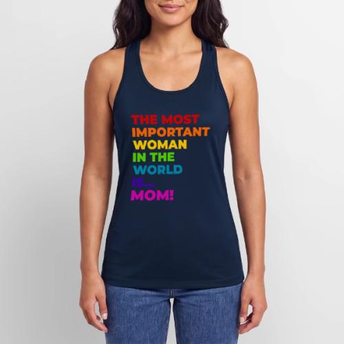 Mom: The Most Important Woman in the World - Women’s Performance Racerback Tank Top