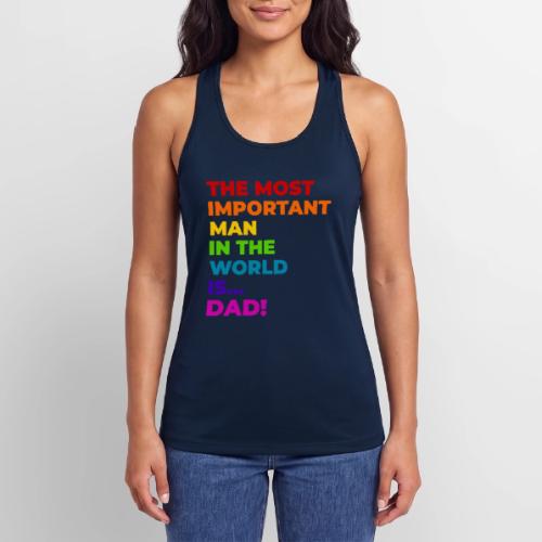 Dad: The Most Important Man in the World - Women’s Performance Racerback Tank Top