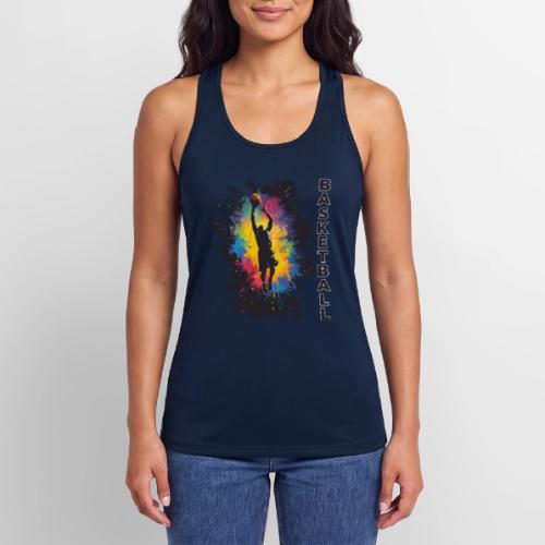 High Energy Basketball Paint Splatter Art - Women’s Performance Racerback Tank Top