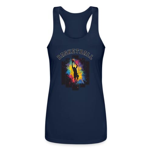 Basketball Slam Dunk Splash Design - Women’s Performance Racerback Tank Top