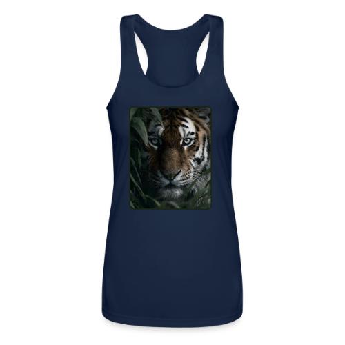 Tiger Jungle Eyes Wildlife Design - Women’s Performance Racerback Tank Top