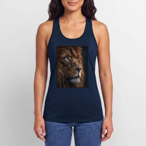 Lion Portrait Majestic Wildlife Design - Women’s Performance Racerback Tank Top