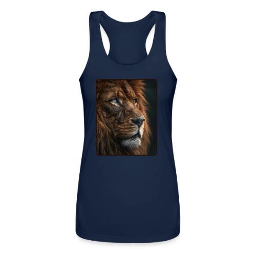 Lion Portrait Majestic Wildlife Design - Women’s Performance Racerback Tank Top