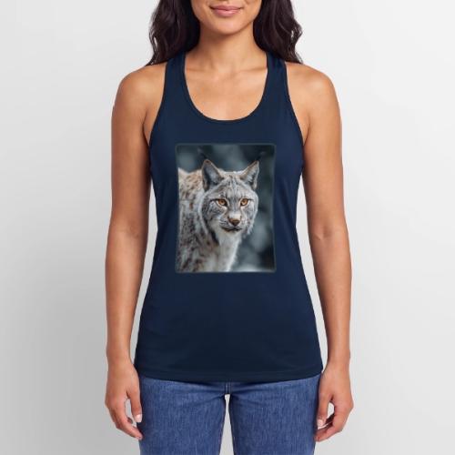 Lynx Portrait Piercing Eyes Design - Women’s Performance Racerback Tank Top