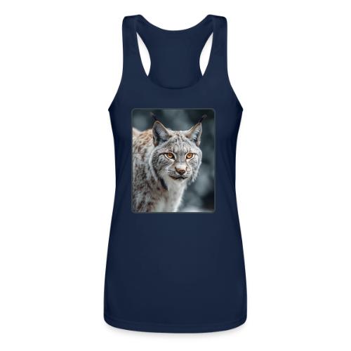 Lynx Portrait Piercing Eyes Design - Women’s Performance Racerback Tank Top