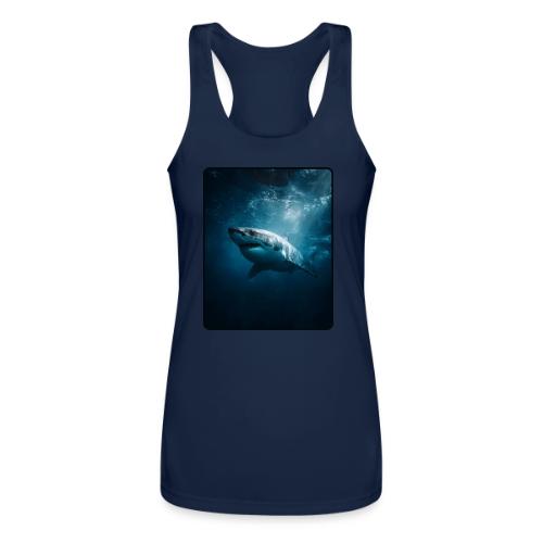 Great White Shark Ocean Design - Women’s Performance Racerback Tank Top