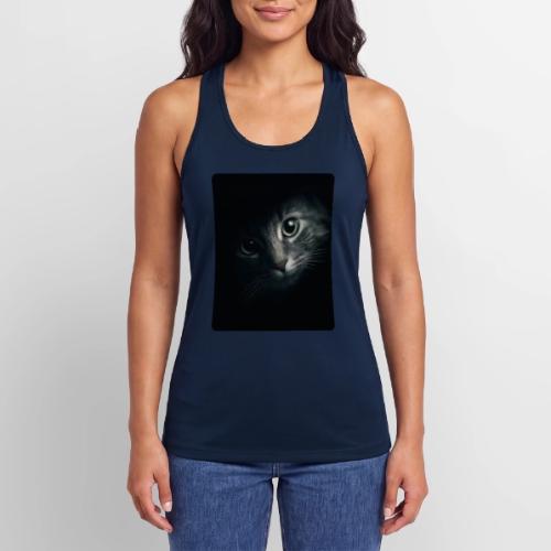 Cat Face in Shadow Close-Up Design - Women’s Performance Racerback Tank Top