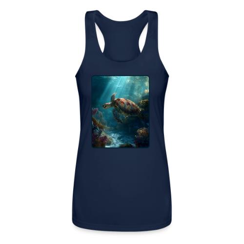 Sea Turtle Coral Reef Design - Women’s Performance Racerback Tank Top